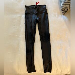Spanx faux black leggings - size medium